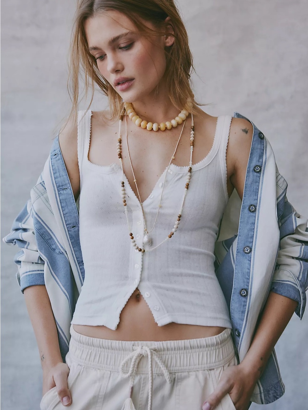 Free People End Game Pointelle Tank✨